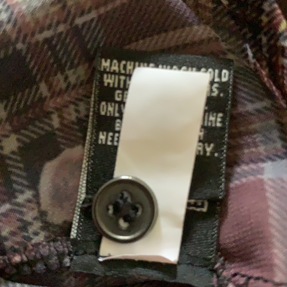 A.B.S. Denim Collection plaid & floral sheer top M - Picture 9 of 13